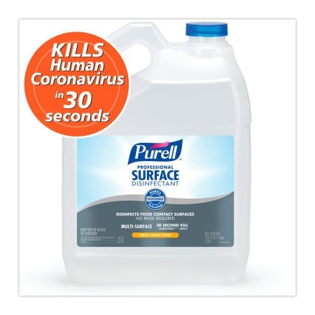 United Stationers Supply PURELL, Professional Surface Disinfectant, Fresh Citrus, 1 gal Bottle, 4/Carton GOJ434204